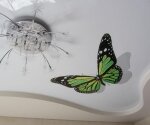 фотопечать на натяжном потолке бабочки