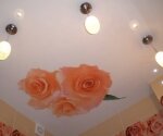 фотопечать на натяжном потолке розы