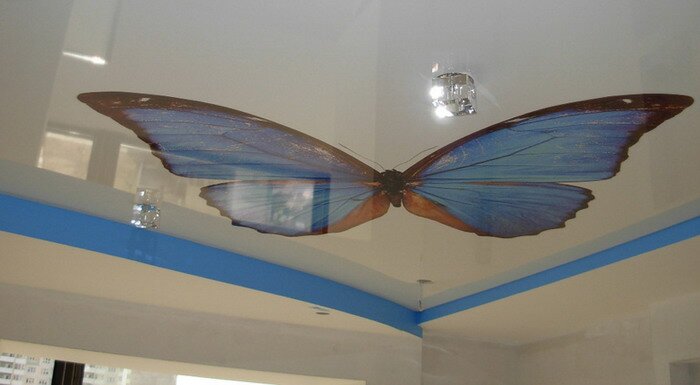 натяжной потолок бабочка